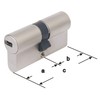 ABUS EC660 Profil-Doppelzylinder Länge (a/b) 40/40mm (c=80mm) mit 6 Schlüssel,