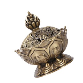 Incense Burner, Charcoal Incense Burner, Vintage Backflow Smoke Incense Burner, Cone Holder, Home Decoration, Hot (Bronze)