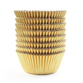 Eoonfirst Gold Foil Cupcake Case Liners Wrappers Baking Muffin Paper Cups 200 Pcs