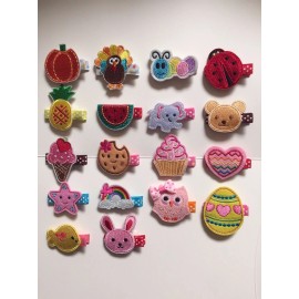 Unbranded Lot of18 Baby Girls Embroidered Fabric Hair Clip Accessories for Holidays/Party