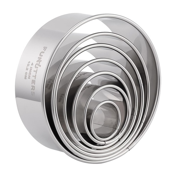 Cookie Cutters Set, 7 Pc. Kit, Measuring 1'', 1.5'', 2'',