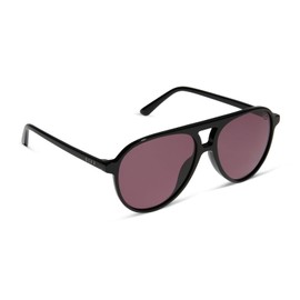 DIFF Tosca II Oversized Aviator Sunglasses for Women and Men UV400 Protection, Black +Aubergine