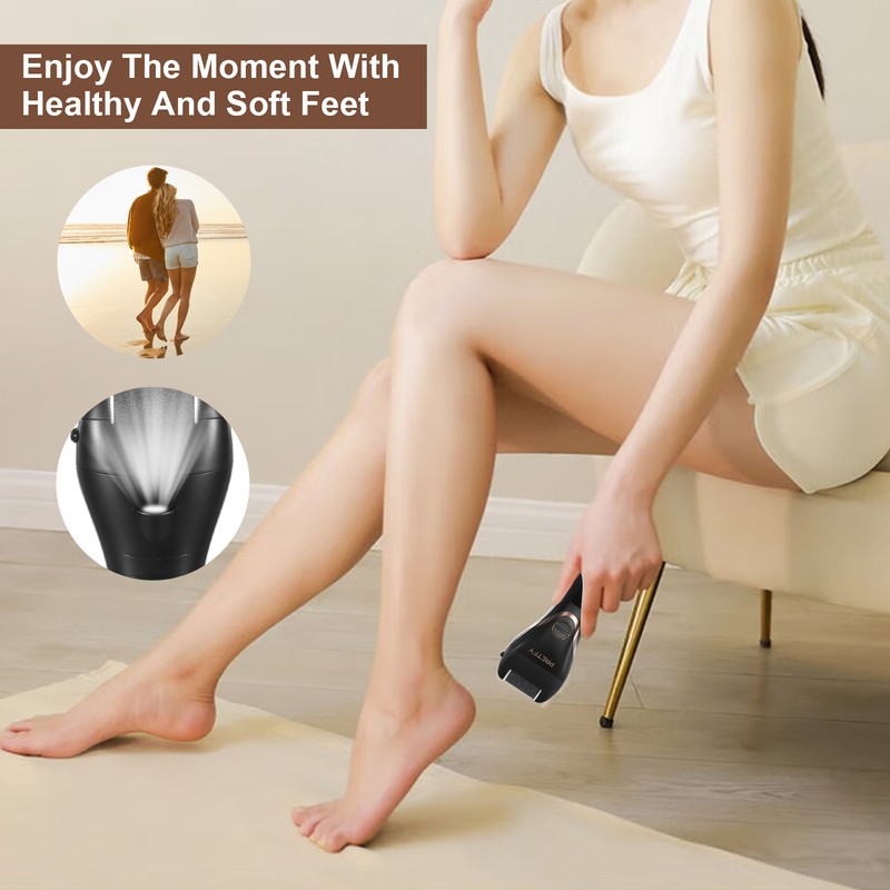 Pretfy Electric Foot Callus Remover Set Rechargeable Foot Grinder Digital