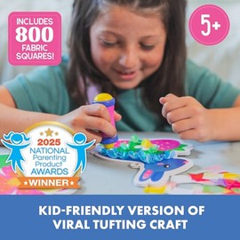 Educational Insights Tufting Kit - Artes y manualidades para niños, crea proyectos sin líos, juego de actividades sensoriales para niños pequeños, suministros de tela, regalo creativo, niñas y niños a