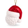 2024 Golf Ball Christmas Tree Ornament, Resin Material, Wearing Santa