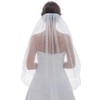SAMKY 2T 2 Tier Pencil Edge Rhinestone Crystal Bridal Veil