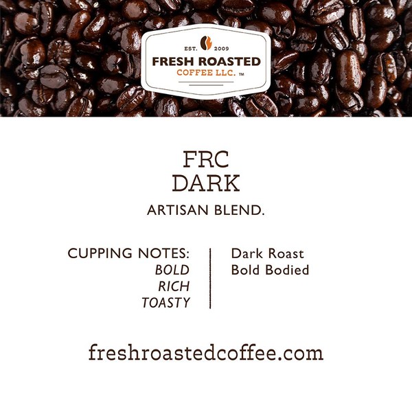 Fresh Roasted Coffee LLC, Dark Roast Blend Coffee, Artisan Blend, Whole Bean, 12 Ounce Bag