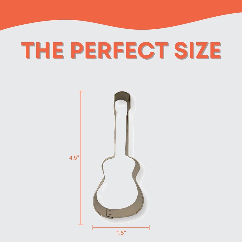Acoustic Guitar Metal Cookie Cutter (4.5 inch)