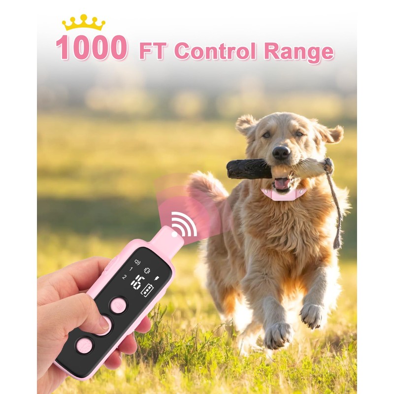 Bousnic Shock Collar for Dogs - Waterproof Rechargeable Dog Electric