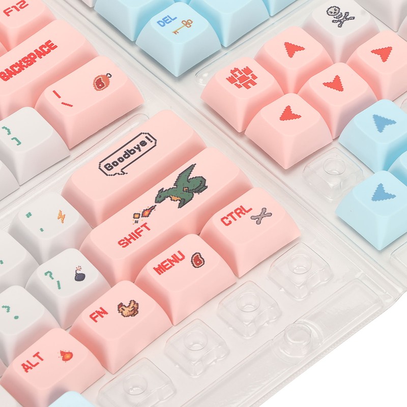 PBT Keyboard Keycaps 130 Keys Dye Sublimation Ergonomic Rich Colors