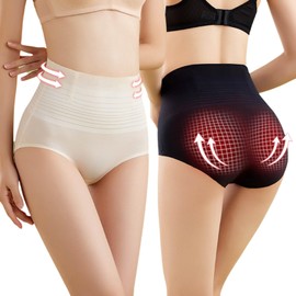 Feimvbe High Waist Modeling Panties, Women's Modeling Panties, Slimming Modeling Panties, Abdominal Panties, Shaping a Flat Abdomen, Perfect Buttocks (XX-Large,Beige+Black)