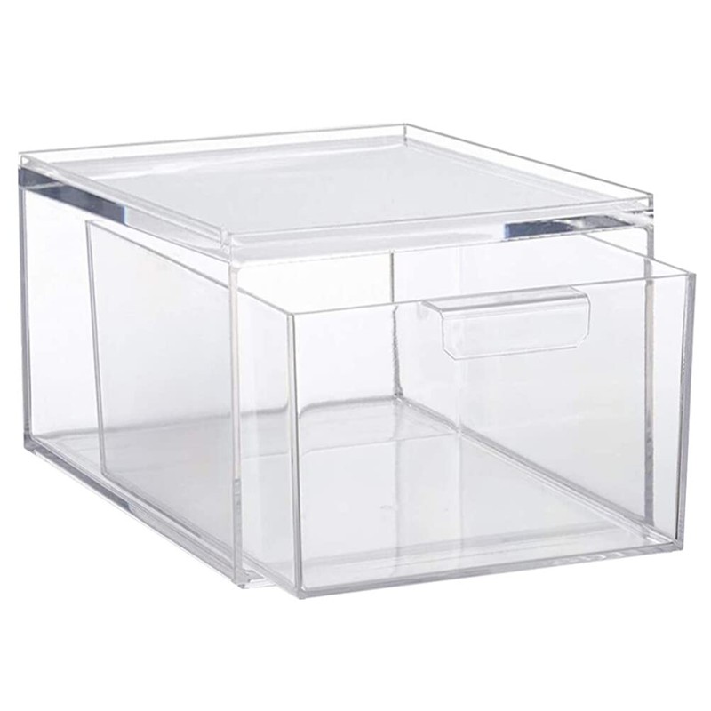 Alipis Stackable Storage Transparent Organizing Box for Bedroom Bathroom Kitchen