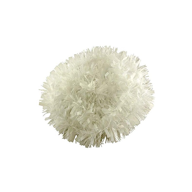 SHATCHI 1.8m/6ft White Luxury Deluxe Chunky Christmas Tinsel Garland Xmas