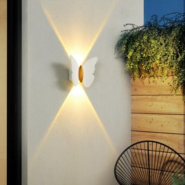 Aswalling Outdoor Waterproof Wall Lamp, Butterfly Washing Wall Lamp, Minimalist Modern Staircase Corridor Wall Lamp Black