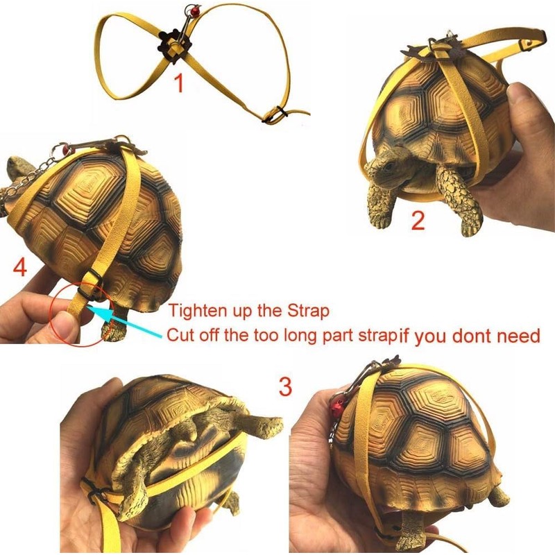 Adjustable Turtle Harness Leashes Soft Leather Harness Strap for Tortoise
