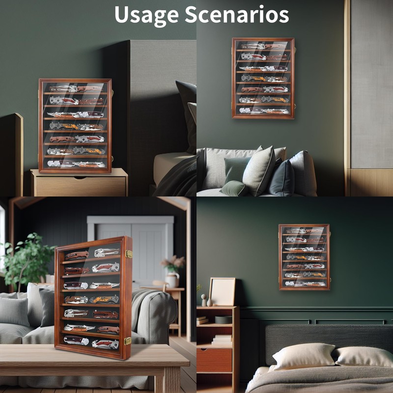 Knife Display Case for Collections, Pocket Knife Display Case with