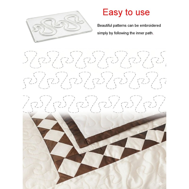 Henmany Transparent Acrylic Quilting Templates: Free Motion Stencils & Patchwork