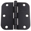 GlideRite Hardware 3-1/2" Steel Door Hinges, 5/8" Corner Radius, Matte