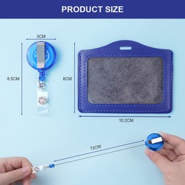 Vicloon JoJo, Pack of 2 ID Card Holder, Extendable Leather, ID Case with ID Holder, Extendable, Leather ID Cover for ID Card, Student ID Card (Dark Blue + Light Blue)