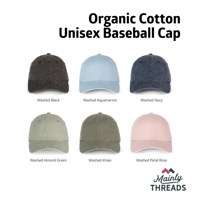 MAINLY SOCKS Baseball Cap Hat Embroidered Elephant 100% Organic Cotton