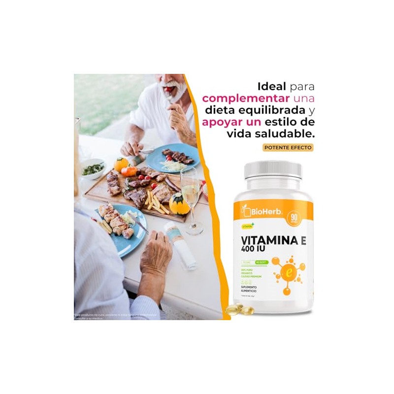 BioHerb® | Vitamina E 400 IU | Antioxidante, Apoyo al