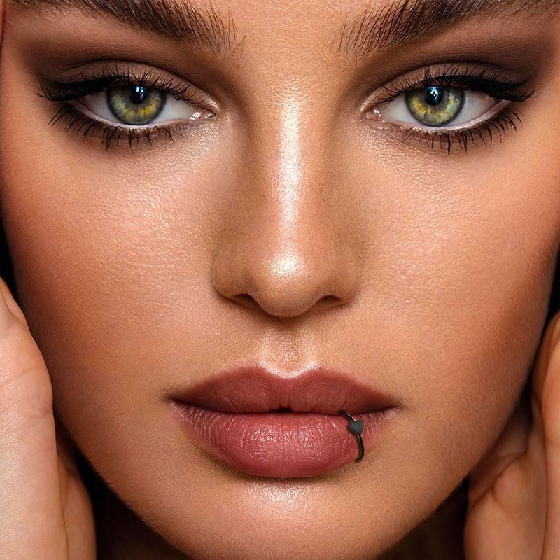 Xpircn Fake Lip Piercings Fake Snake Bite Non-Piercing Lip Cuff