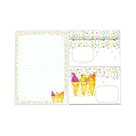 Writing Paper Set Letter Pad with Envelope for Girls Boys Kids Motif Rabbit Letter Paper Pad Lined (A5 Pad with 25 Sheets + 15 Envelopes)