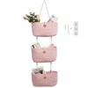 TeoKJ Over the Door Hanging Baskets with Button Strap, 3-Tier
