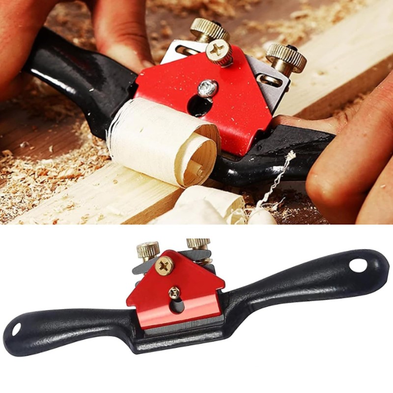 Bamyli 9" Woodwork Hand Planes,Adjustable Spokeshave Tool with 4 Replacement