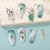 Spring Press on Nails Medium Length Coffin Fake Nails Vine