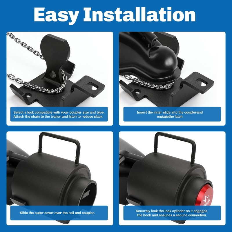 Heavy Duty Trailer Coupler Lock, 2-5/16 Inch Anti-Theft Anti-Smashing Hitch