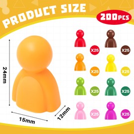 Liliful 200 Pcs Board Game Pieces Board Game Tokens, Plastic Tokens Board Game Accessories Family Games Accessories for Tabletop Games Sorting, Counting, Classrooms, Replacement Pieces, 8 Colors