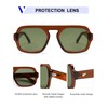VANLINKER Retro Square Aviator Sunglasses for Women Men 70s Vintage