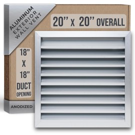 Fits 18x18 Wall Opening Anodized Aluminum Exterior Wall Vent by Handua | Gable Shed for Crawlspace, Outdoor, Doors, Attic | Weatherproof, Rain&Rust Proof, Water Resistant Grille Overall: 20"W X 20"H