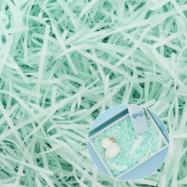 200 g Filling Material Gift, DIY Shredded Paper for Gift Box, Raffia Gift Filling Material for Packages, Provide Good Protection and Decoration for Gifts (Tiffany Blue)