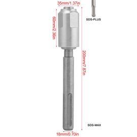 SDS Max to SDS Plus Adapter, 40 Chrome Steel Hammer Drill Adaptor for Rotary Hammers Connection SDS-Max to SDS-Plus Impact Drill Converter Shank Quick Tool