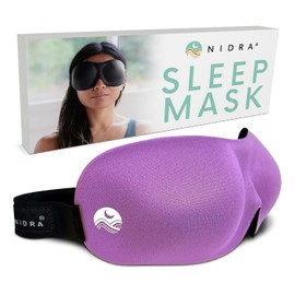 Nidra Contoured Sleep Mask for Side Sleepers – Zero Pressure Fit, Light Blocking Eye Shade for Sleeping & Travel – Purple, Standard Size