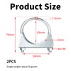 2 Pcs 45mm(1-3/4") Exhaust Clamp, Muffler U-Bolt Clamps, Special Clamp