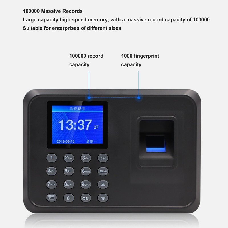 Fingerprint Time Attendance Machine Multi Languages Voice Reminder Fingerprint Password