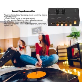 Phono Preamp for Turntable, Mini Electronic Audio Stereo Phonograph Preamplifier with Input, Output, Low Noise & DC 12V Power Supply, for Record Players (PP500)