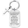Inspirational Scripture Keychain with Cross - Bible Verse Matte Key