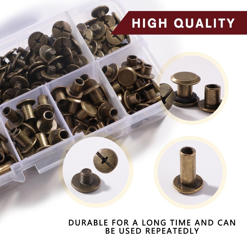 YIXISI 80 Set M5 x 4/6/8/10/12 mm Chicago Binding Screws
