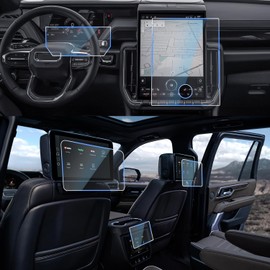 CDEFG 5Pcs for 2025 GMC Yukon Screen Protector Tempered Glass for 2025 GMC Yukon Accessories 16.8-Inch Touchscreen & 11-inch Digital Cluster & 12.6-inch Rear-Seat Dual Displays HD Anti Fingerprints