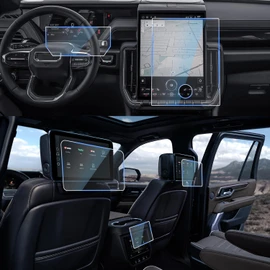CDEFG 5Pcs for 2025 GMC Yukon Screen Protector Tempered Glass for 2025 GMC Yukon Accessories 16.8-Inch Touchscreen & 11-inch Digital Cluster & 12.6-inch Rear-Seat Dual Displays HD Anti Fingerprints