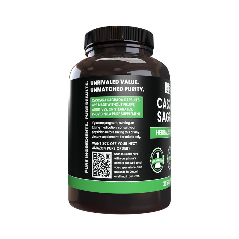 Pure Original Ingredients Cascara Sagrada (365 Capsules) No Magnesium Or