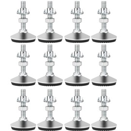 Drenky Levelling Feet, 12 Packs Adjustable Feet For Furniture Heavy Duty Silent Non-Slip Floor Protector with T-Nuts and Screw Nuts, M10x50mm