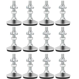 Drenky Levelling Feet, 12 Packs Adjustable Feet For Furniture Heavy Duty Silent Non-Slip Floor Protector with T-Nuts and Screw Nuts, M10x50mm