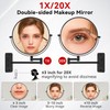 8” Wall Mount Makeup Mirror with 20X Strong Magnification, Double