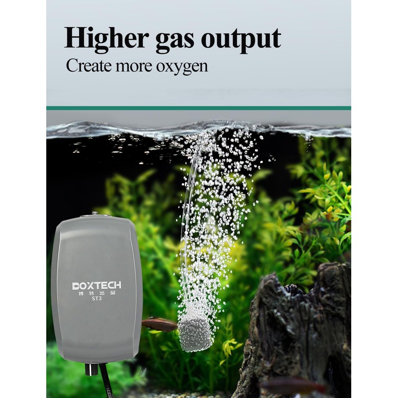 UPETTOOLS Electric Aquarium Air Pump 3W Powerful Fish Tank Air