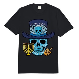 Hanukkah Sugar Skull Chanukah Jewish Mexican Men Women Kids Comfort Colors Adult Heavyweight T-Shirt